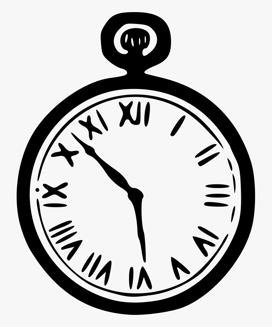 Line Art,silhouette,home Accessories - Pocket Watch Clip Art Png, Transparent Clipart