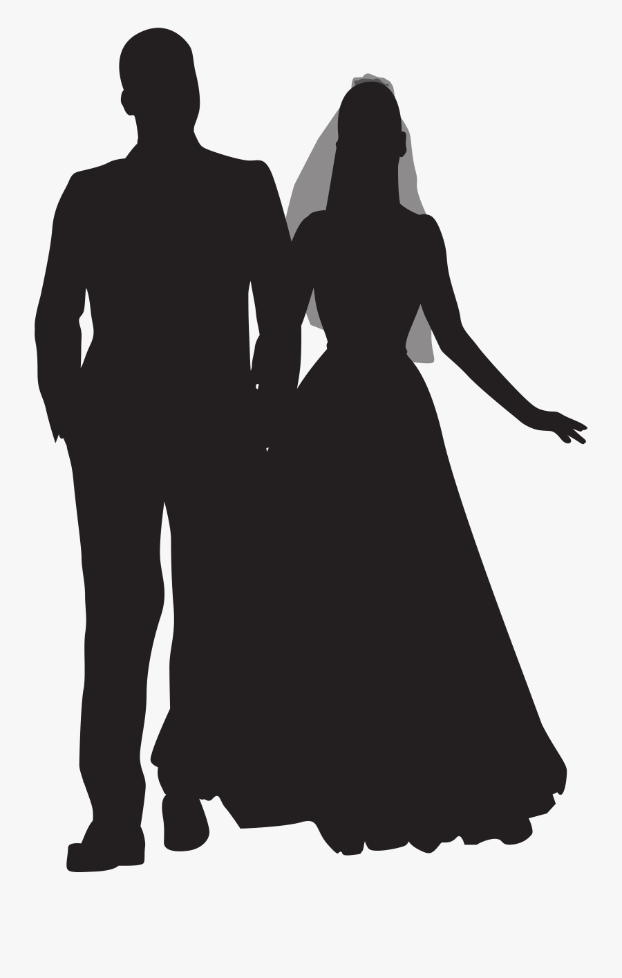 Transparent Bride Clipart - Wedding Couple Silhouette Png, Transparent Clipart
