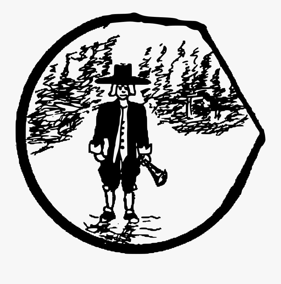 Clipart - Pilgrim Drawing - Label, Transparent Clipart