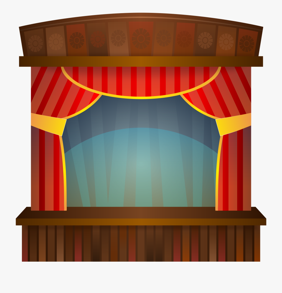 Stage Curtain Man - Stage Clipart, Transparent Clipart