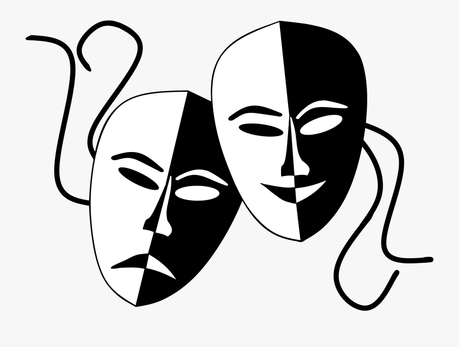 And Theater Masks Icons - Comedy And Tragedy Masks Png, Transparent Clipart