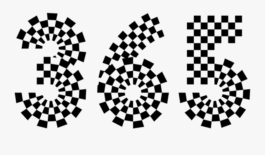 Clip Art By Mauve Type Pattern - Black And White Checkered Number 3, Transparent Clipart
