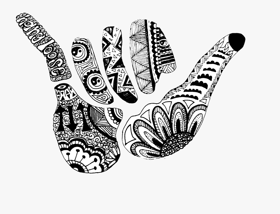 Hang Loose Png - Transparent Cute Black And White Stickers, Transparent Clipart