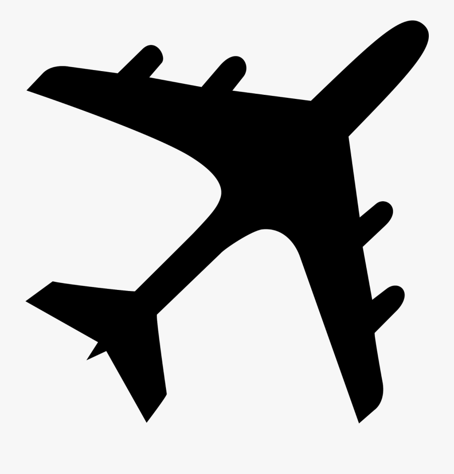 Airplane Silhouette, Transparent Clipart
