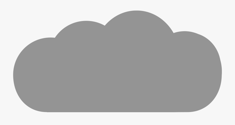 Big Gray Cloud - Heart, Transparent Clipart