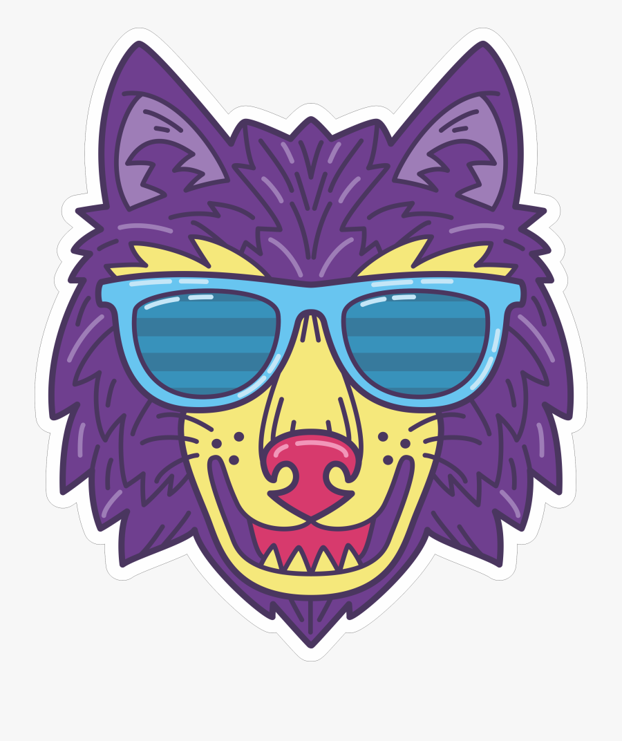 Purple Wolf Sticker Clipart , Png Download - Sticker, Transparent Clipart