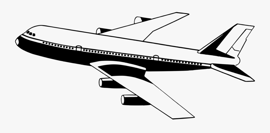 Line Art,line,angle - Airplane Black And White Clip Art, Transparent Clipart