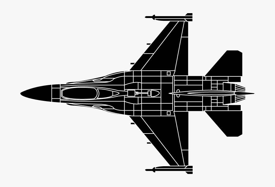 Top View Of F16, Transparent Clipart