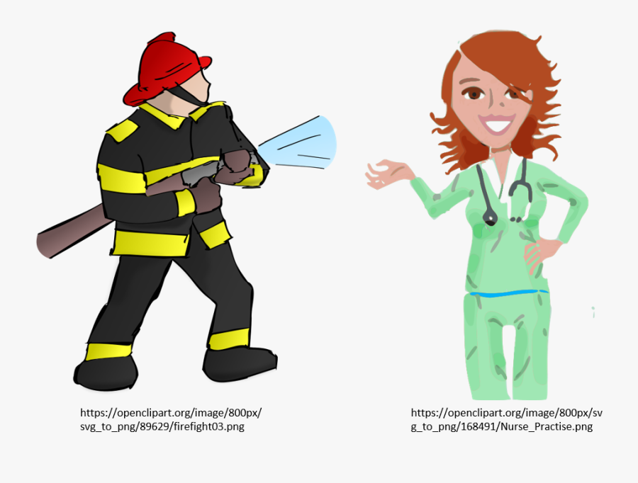 Firefighter And Nurse - Firefighter Clipart, Transparent Clipart