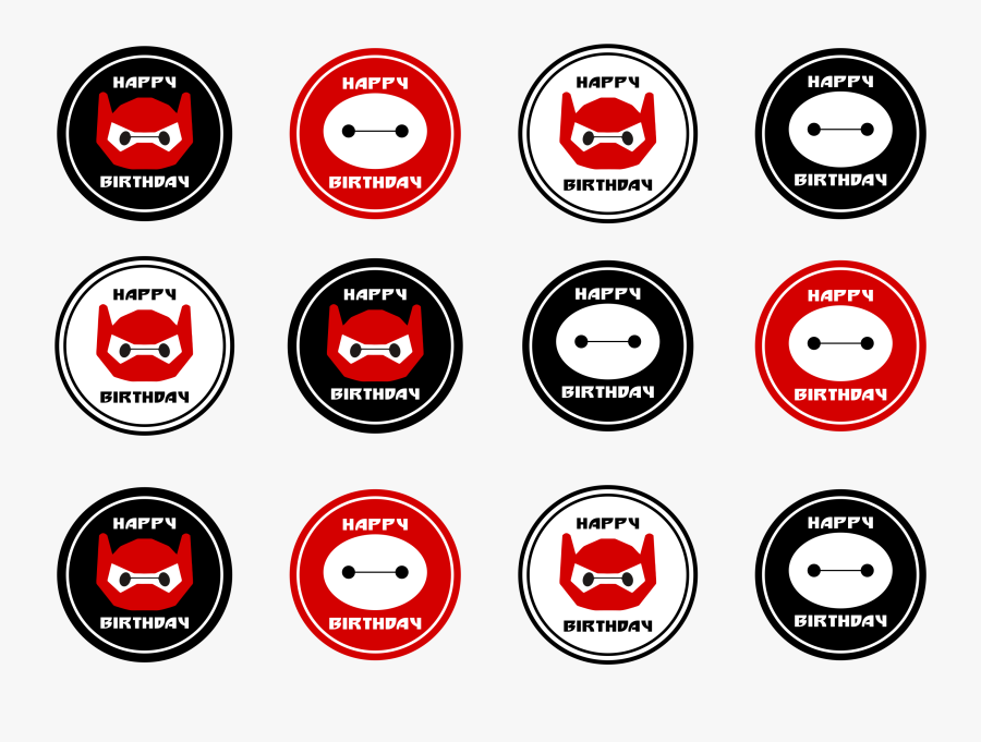 Baymax Cupcake Topper Printable, Transparent Clipart