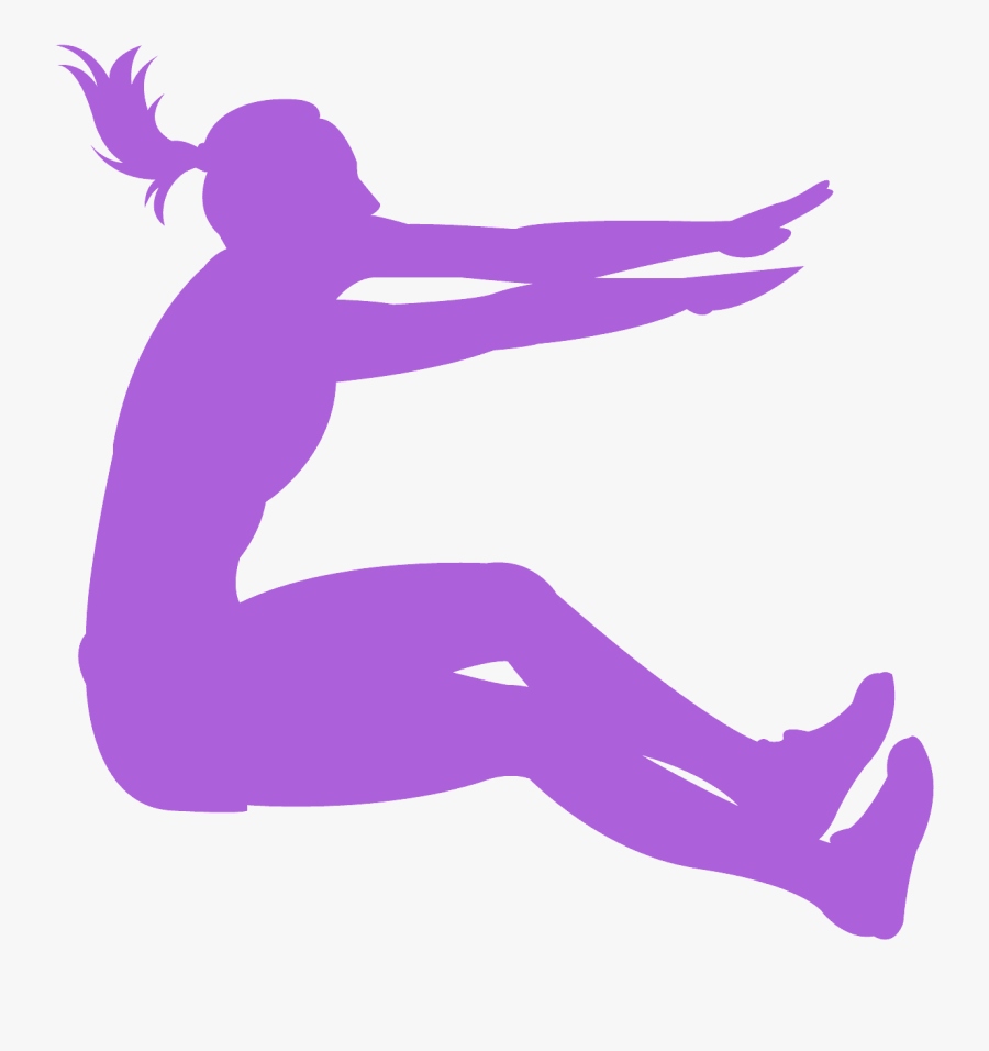Female Long Jump Silhouette, Transparent Clipart