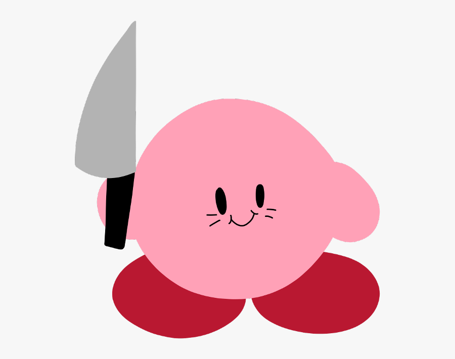 @ Random Fan Account Here’s Your Knife Kirby I’m Bad - Kirby With Knife Drawing, Transparent Clipart