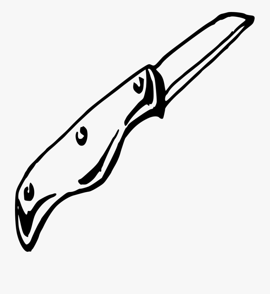 Large Knife Clipart - Knife Clip Art Black And White, Transparent Clipart