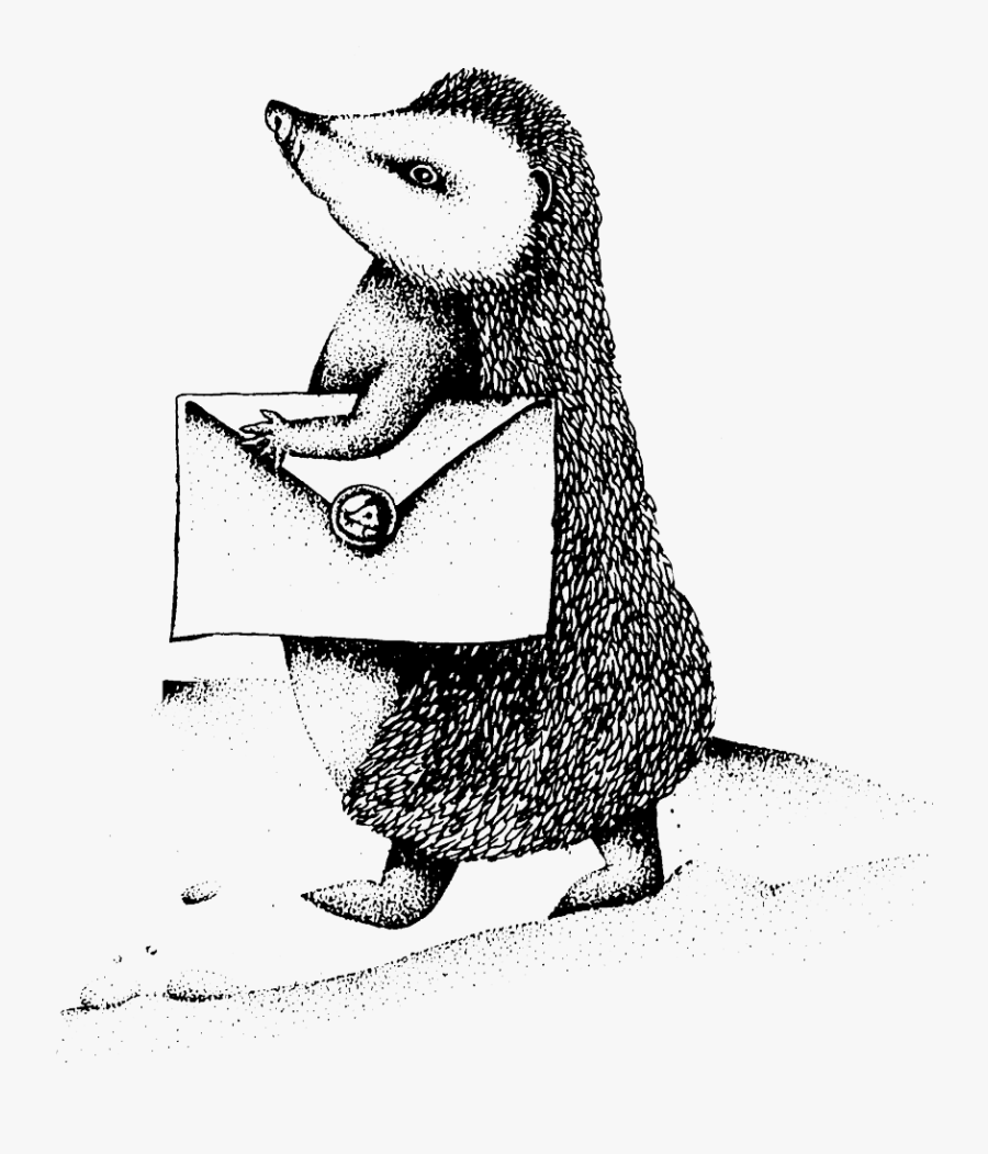 Hedgehog With Letter, Transparent Clipart