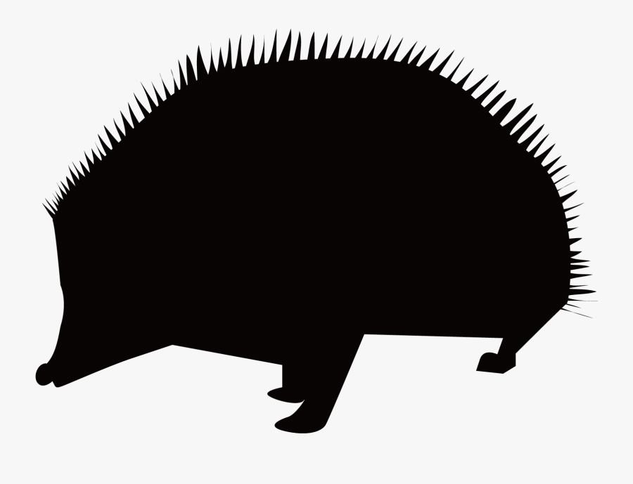 Clip Art Hedgehog Snout Black Mammal - Hedgehog Silhouette Png, Transparent Clipart
