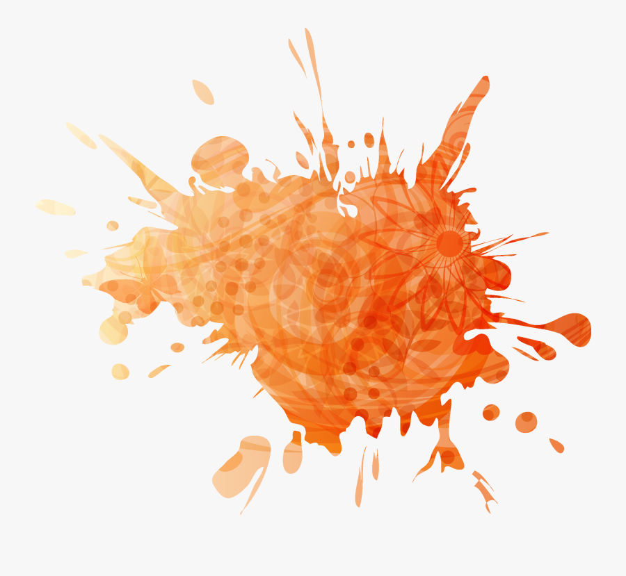 Transparent Ink Splash Png - Orange Paint Splash Png, Transparent Clipart