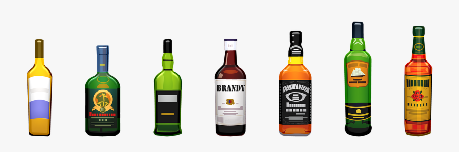 Transparent Alcohol Bottle Clipart Black And White - Alkoholflaschen Png, Transparent Clipart