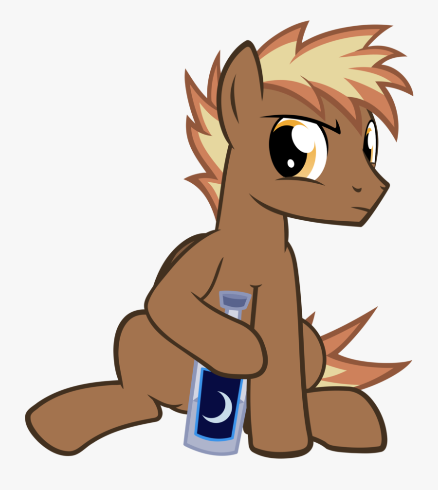 The Smiling Pony, Bottle, Crescent Moon, Frown, Glare, - Cartoon, Transparent Clipart