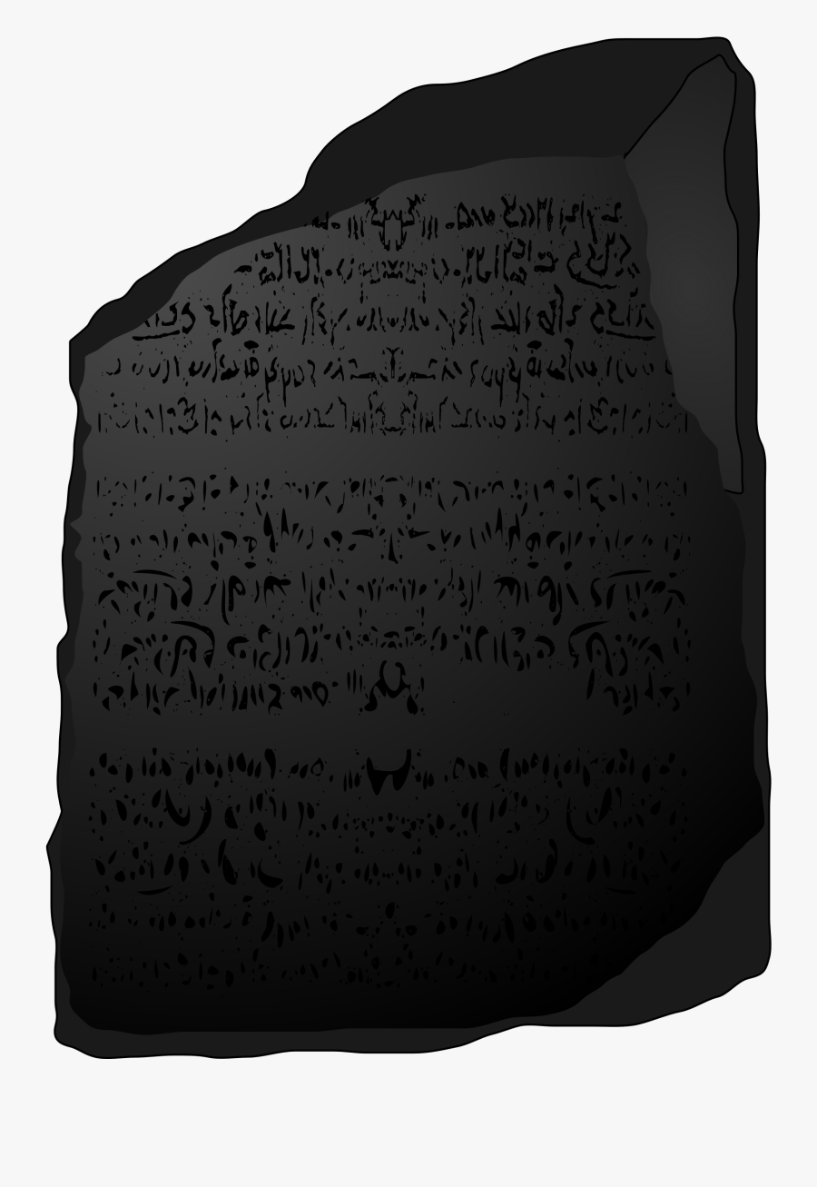 Rosetta, Stone, Languages, Translation, History - Black Stone Clip Art, Transparent Clipart