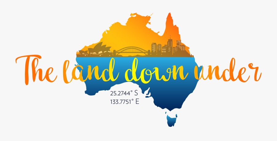 The Land Down Under - Map Of Australia, Transparent Clipart