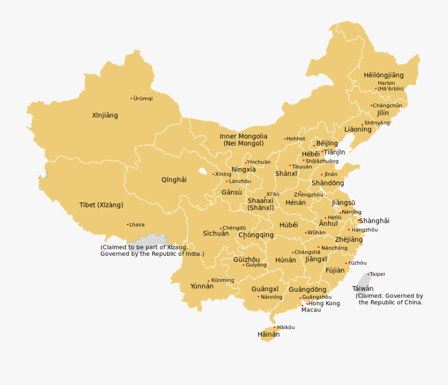 Highest Point In China Map, Transparent Clipart