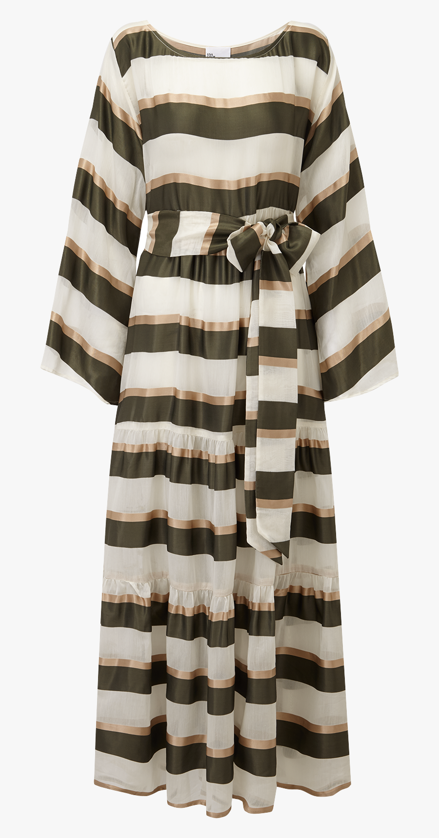 Olive/gold Striped Boatneck Peasant Dress - Pattern, Transparent Clipart