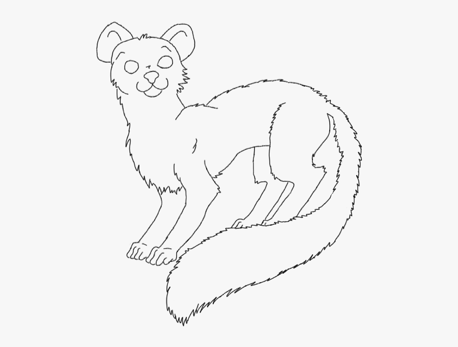 Weasel Lineart Black And White - Line Art, Transparent Clipart