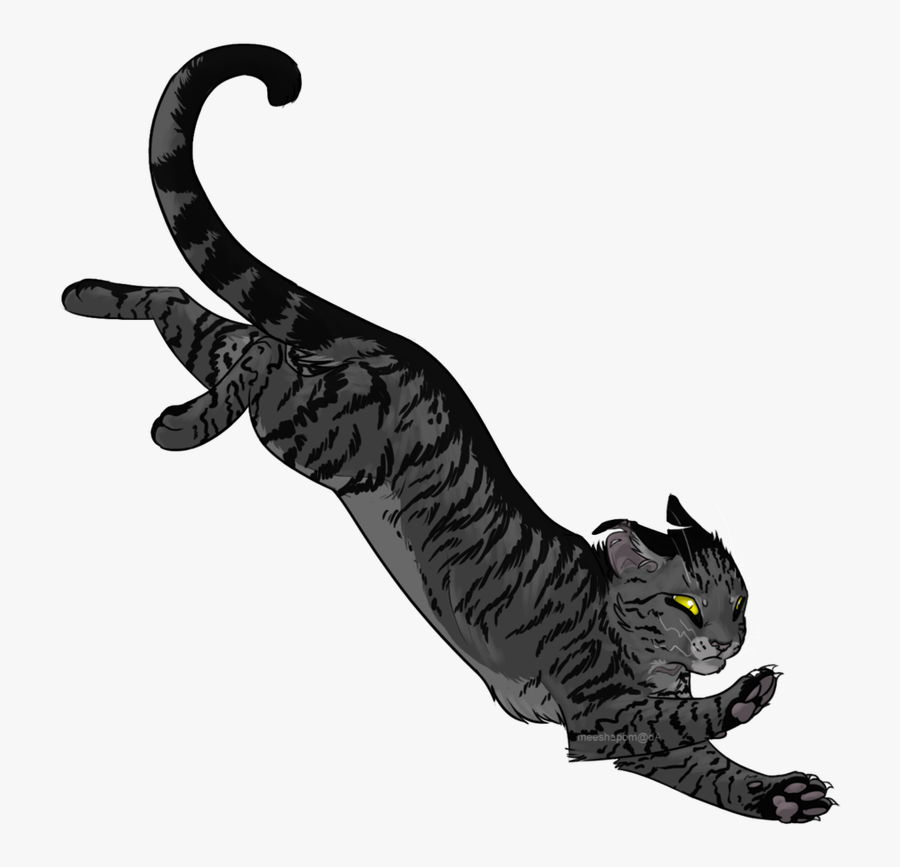 Black And White Striped Cat Anime , Png Download - Transparent Black Warrior Cat, Transparent Clipart