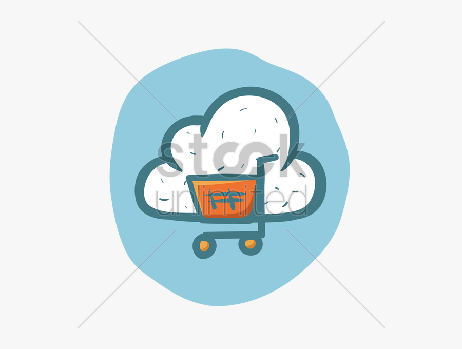 Free Cloud Computing Online Shopping Vector Image - Illustration, Transparent Clipart