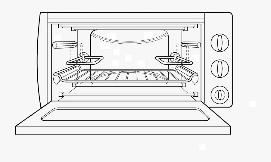 Oven - Open Oven Clipart Black And White, Transparent Clipart