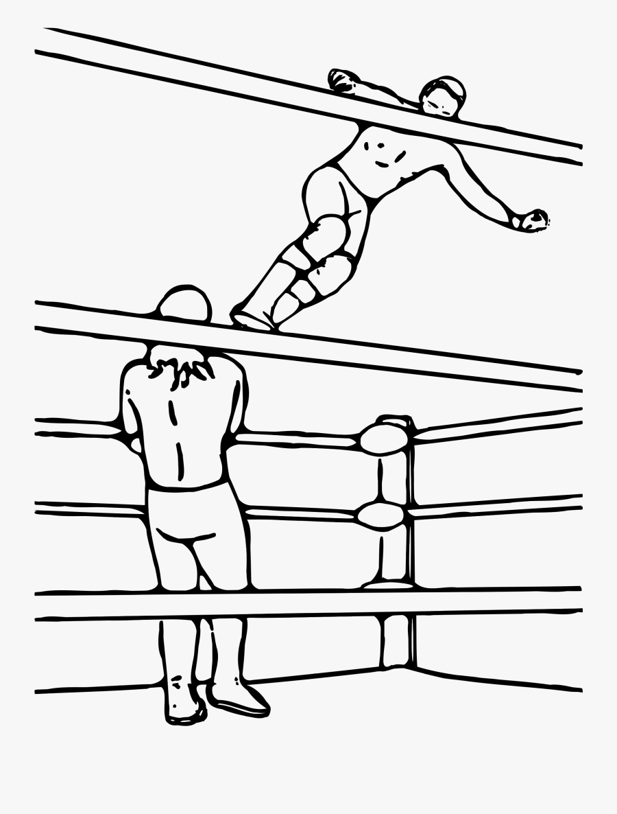 Pro Wrestling Clipart , Transparent Cartoons - Wrestling Ring Drawing, Transparent Clipart