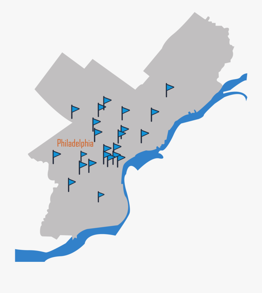 Map Philadelphia City Outline, Transparent Clipart