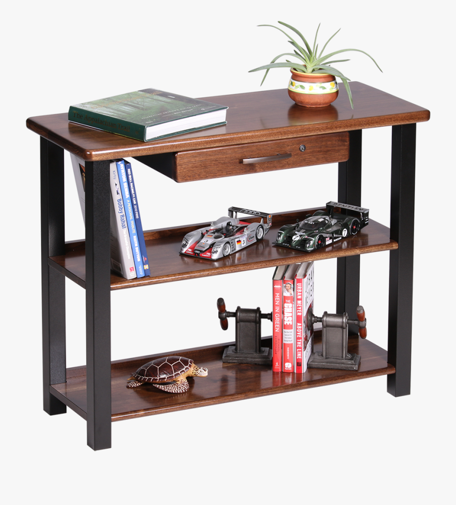 Bookshelf Table With Drawer, Black Walnut - Sofa Tables, Transparent Clipart