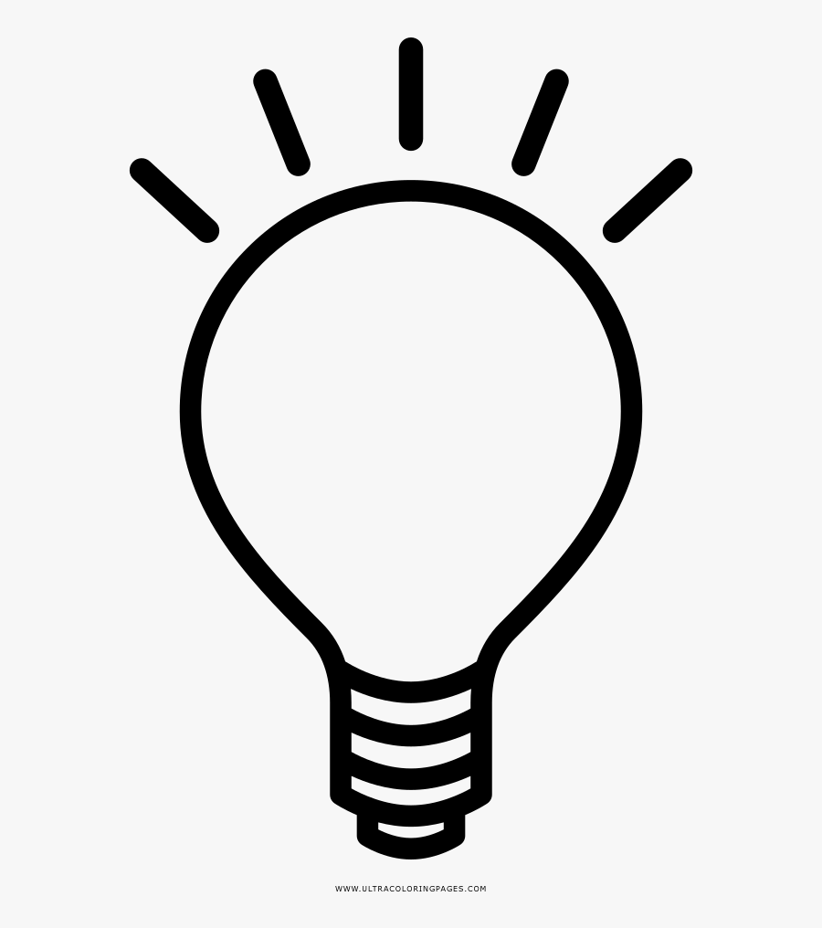Light Bulb Coloring Page Encourage Lights Pages Free - Sun Snow Flat Icon, Transparent Clipart