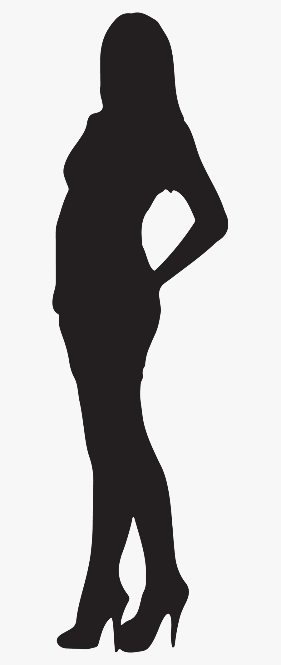 Female Model Silhouette Png, Transparent Clipart