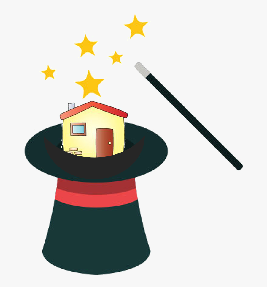 Real Estate Investment Clipart Star - Magic Hat And Wand Clip Art, Transparent Clipart