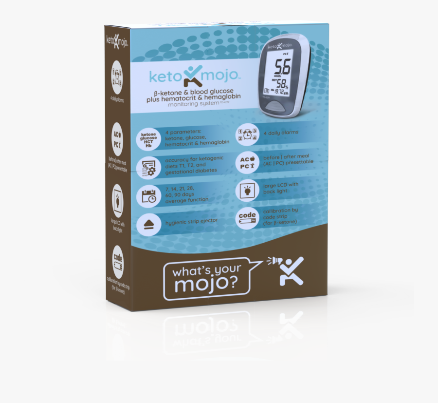 Keto-mojo Blood Ketone And Glucose Testing Kit - Ketone Blood Meter, Transparent Clipart