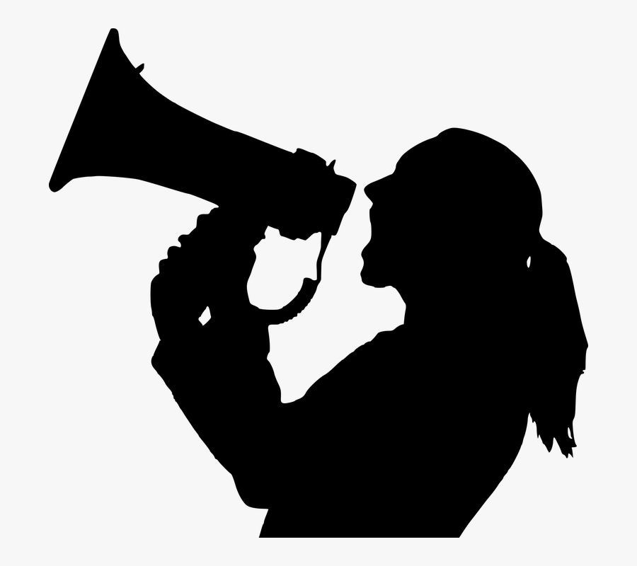 Clip Art Free Photo Screaming Woman - Silhouette Megaphone Png, Transparent Clipart