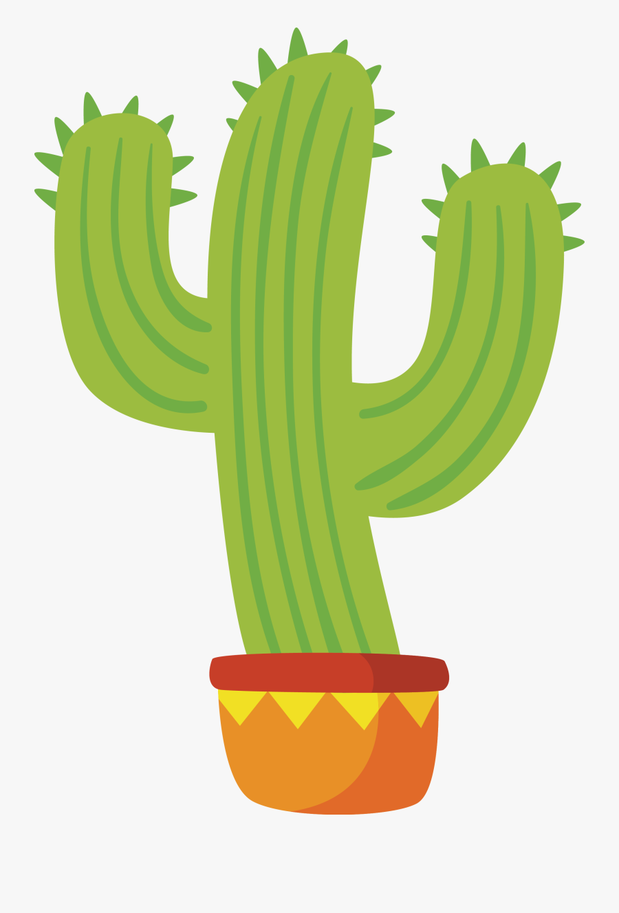 Mexican Cuisine Euclidean Vector - Cartoon Cactus Transparent Background, Transparent Clipart