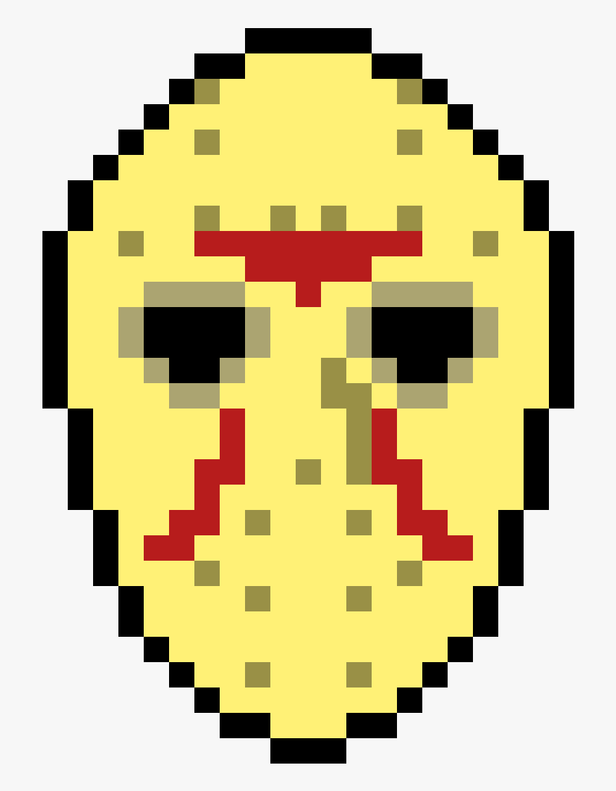 Jason Mask Clip Art - Minecraft Baseball Pixel Art, Transparent Clipart