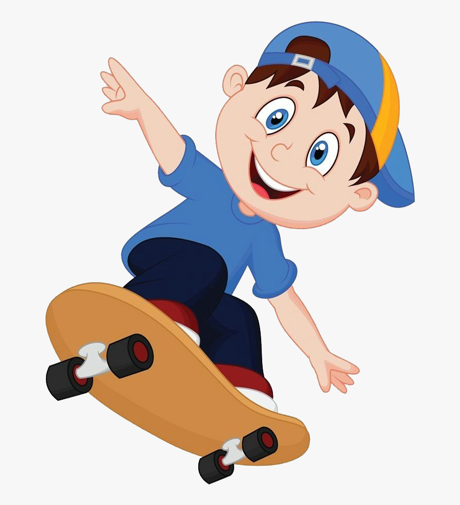 Vector Skateboard Animated - 玩 滑板 卡通, Transparent Clipart