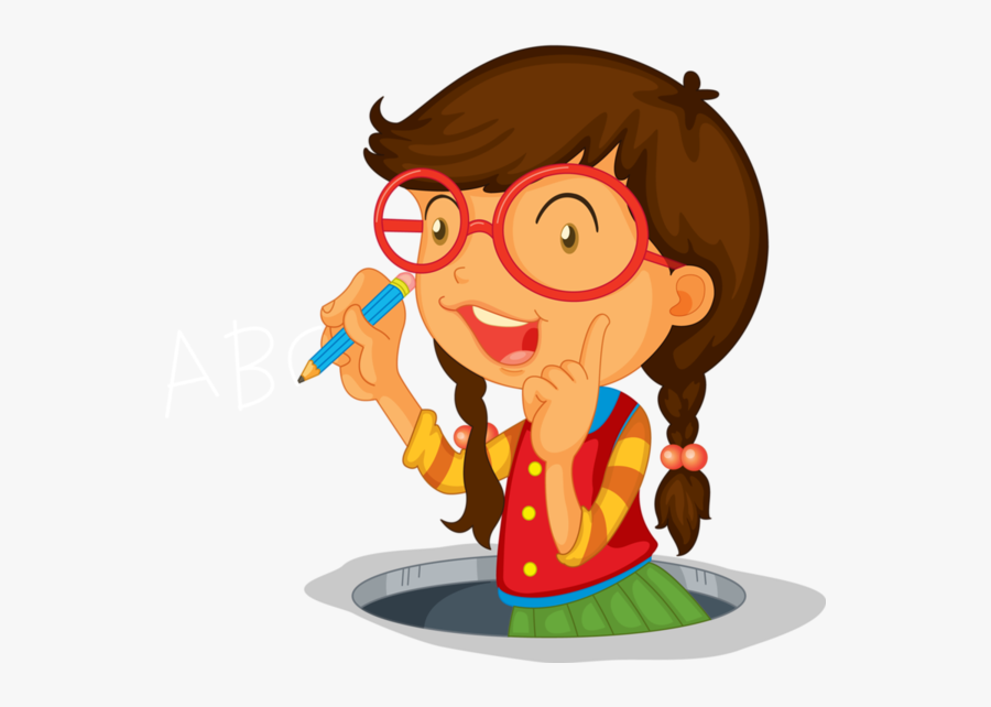 Children Studying Vector, Transparent Clipart