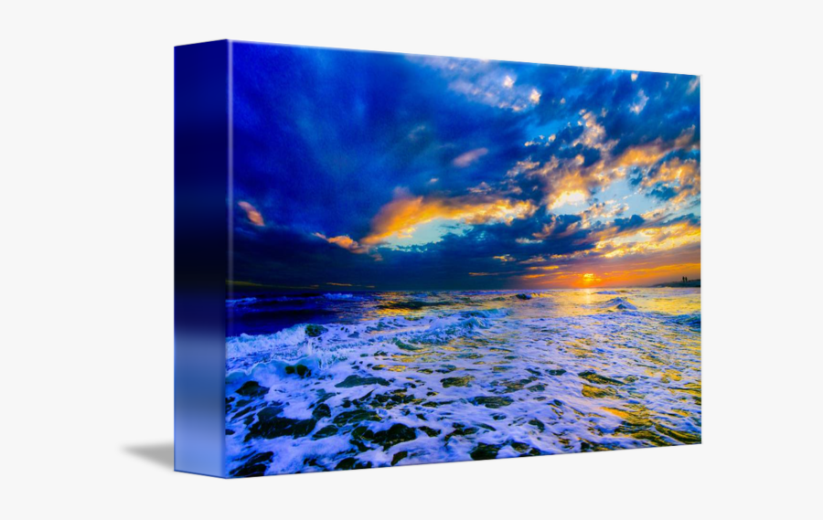 Clip Art Blue Sunset And Stormy - Stormy Sunset At Beach, Transparent Clipart