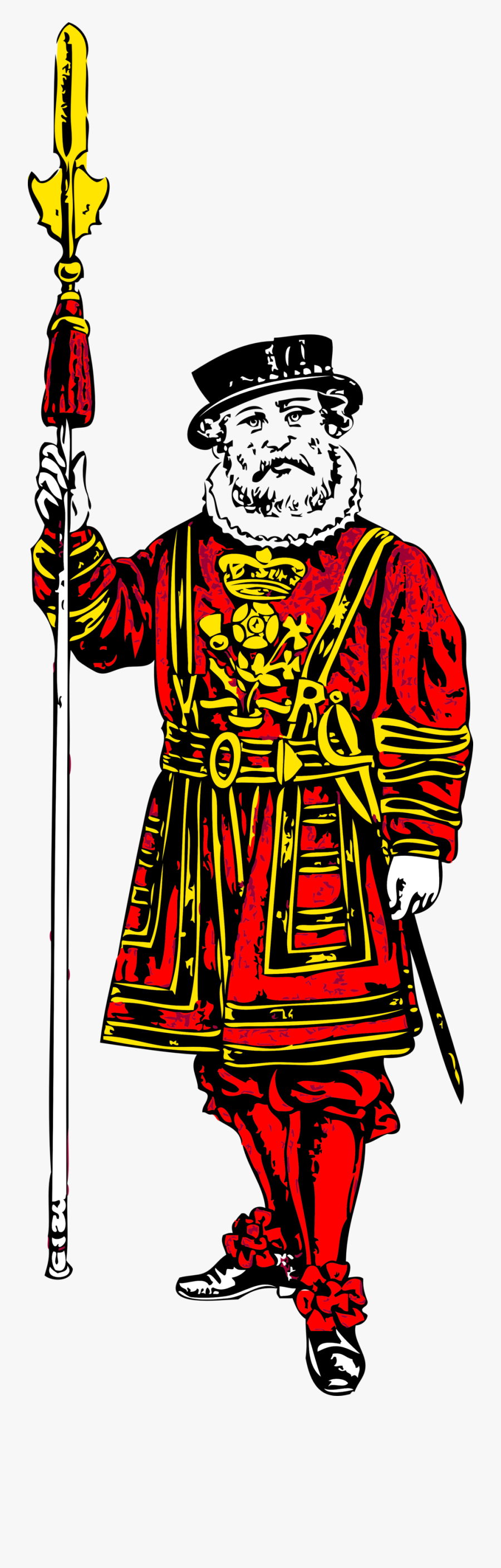 London Beefeaters Black And White, Transparent Clipart