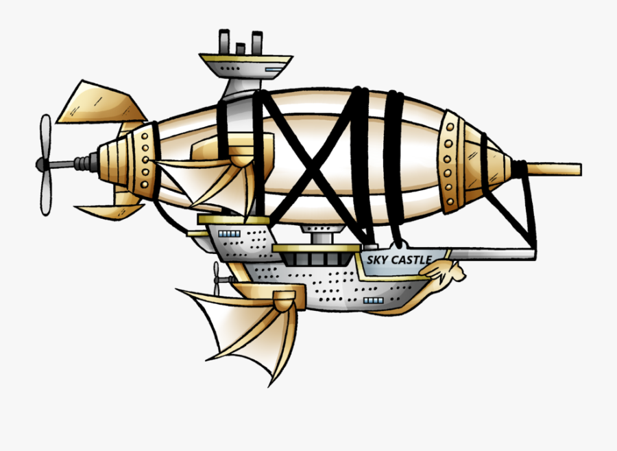 Airship Drawing Classic - Illustration, Transparent Clipart