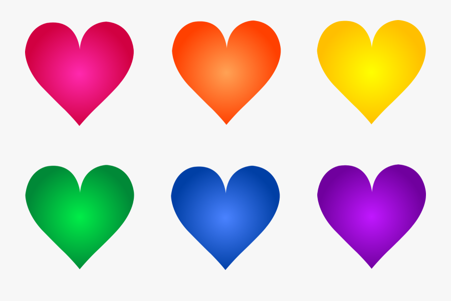 Colored Hearts Clipart, Transparent Clipart