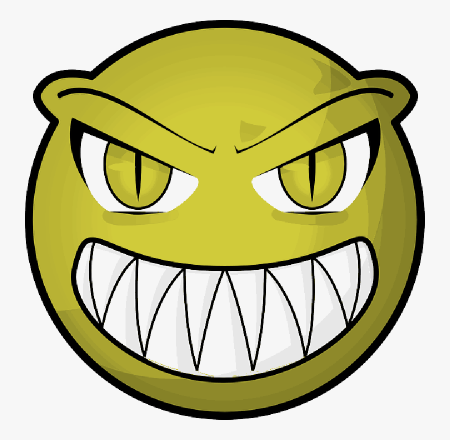 Halloween, Monster, Face, Golden, Eyes, Devil - Creepy Smiley Face Png, Transparent Clipart