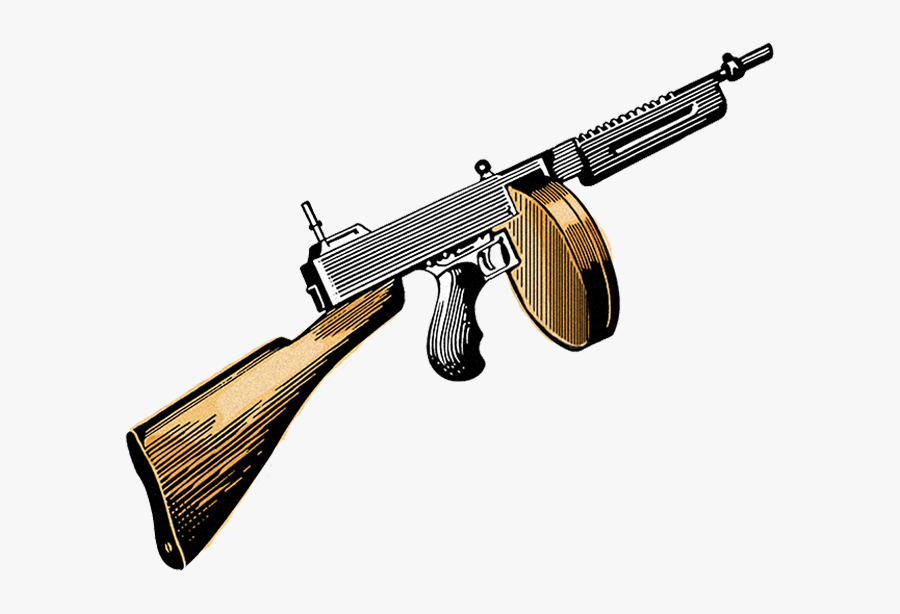 Tommy Gun Illustration - Tommy Gun Clip Art, Transparent Clipart