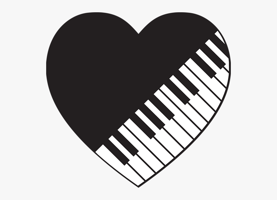 Piano Keyboard Heart Music Love Cute Musician Symbol - Cute Piano Logos, Transparent Clipart
