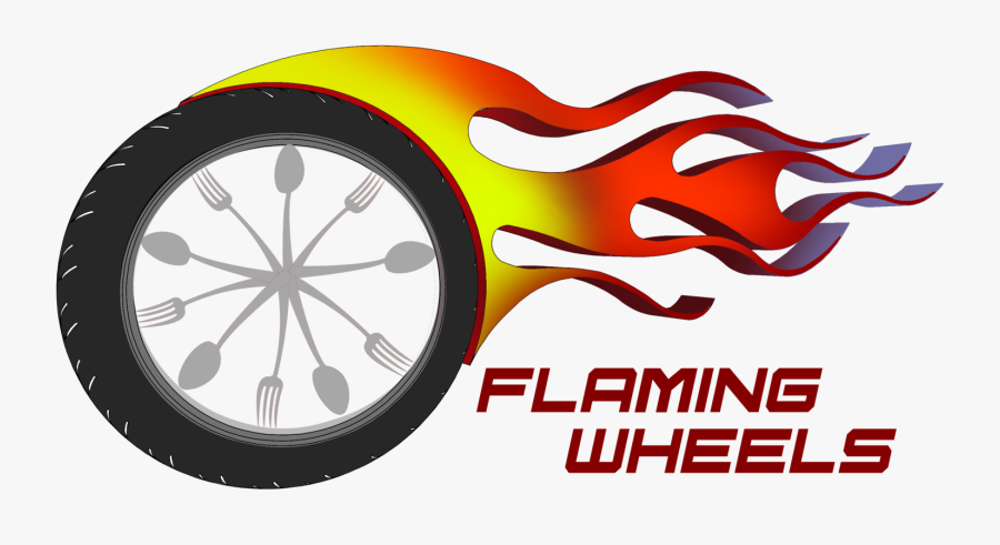 Red Clipart Food Truck - Flaming Wheels, Transparent Clipart